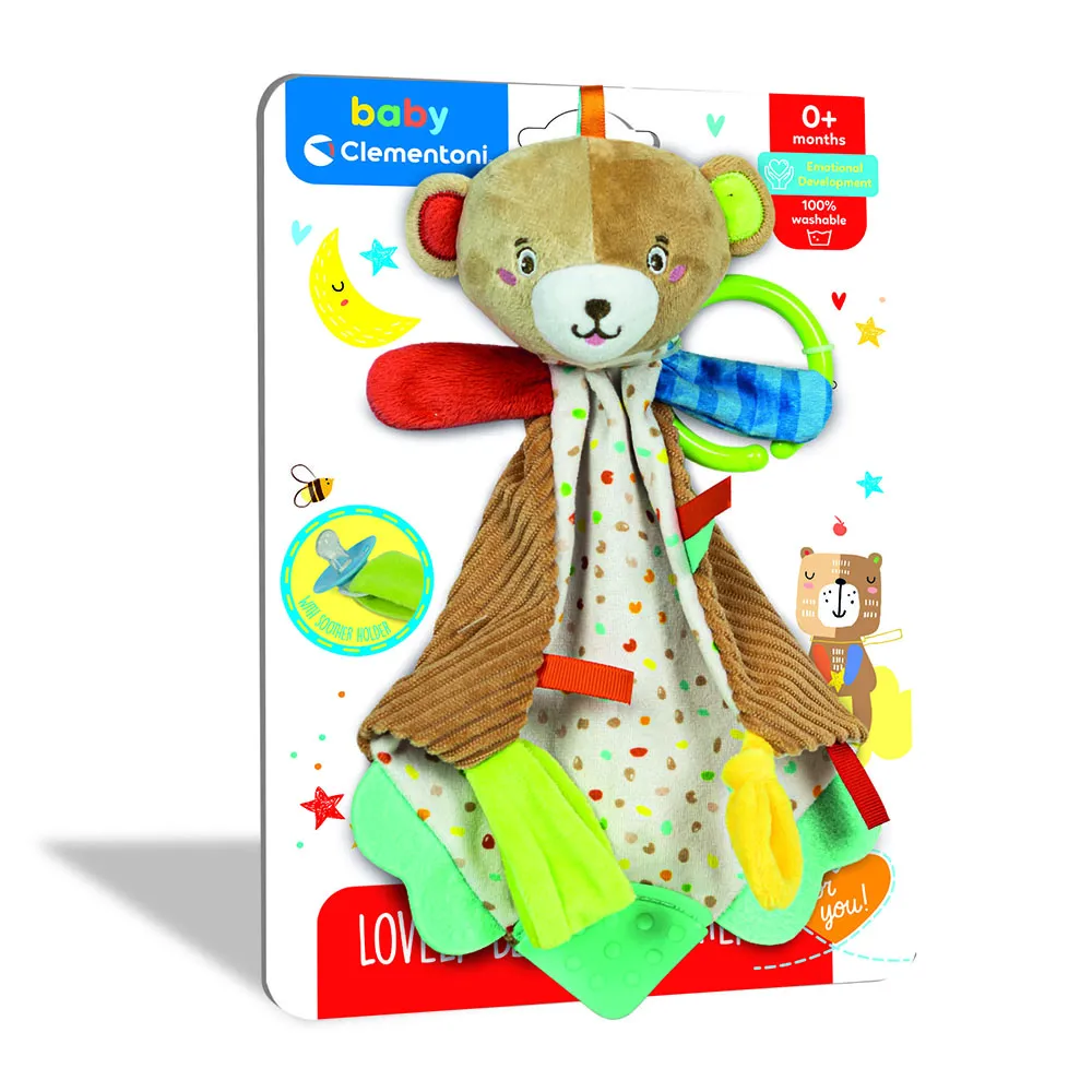 Clementoni Baby ‘Lovely Bear’ мека играчка со глодалка (0+)
